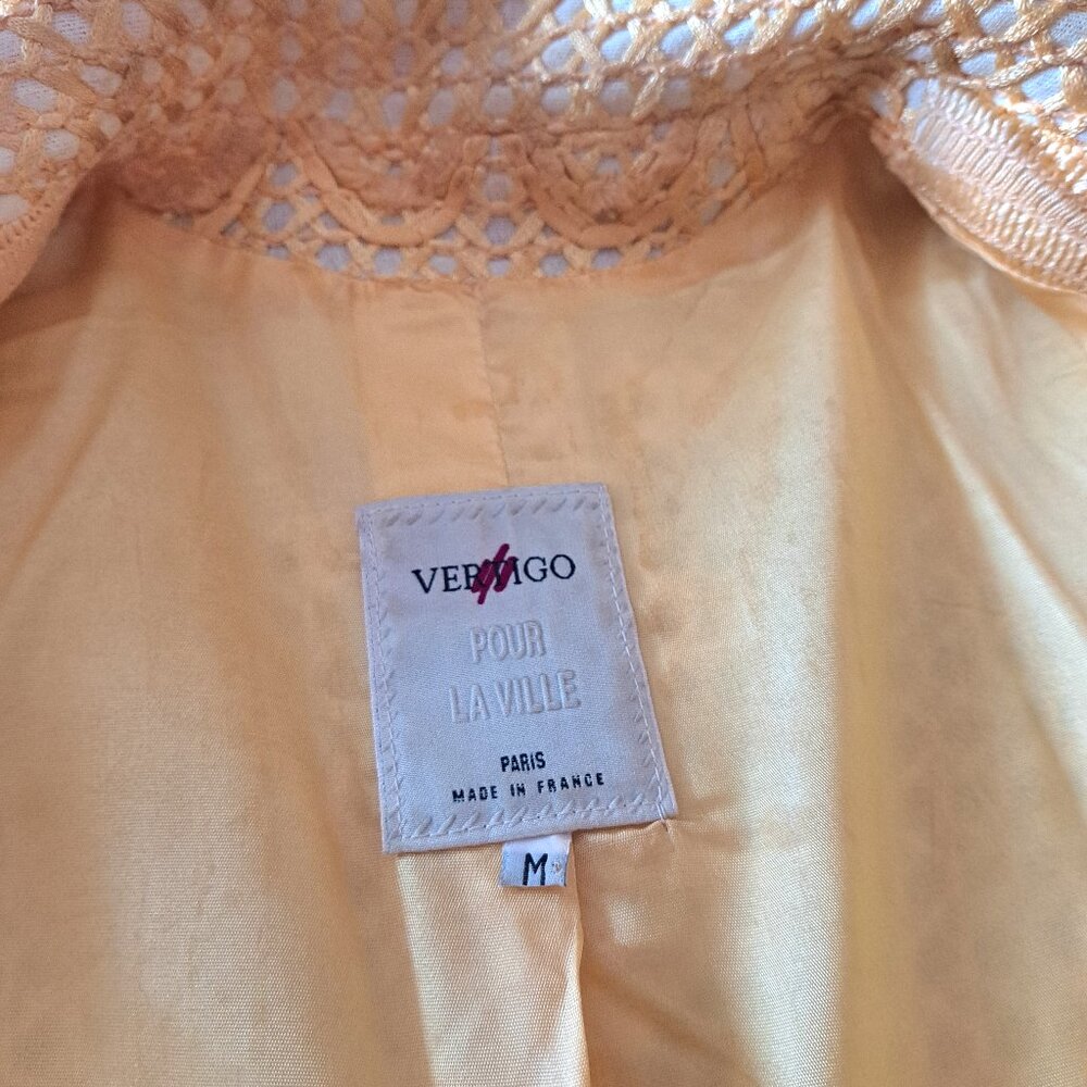Vintage VERTIGO Rayon Cotton Blend Jacket Mini Skirt Suit Made in France Size M - Picture 14 of 15